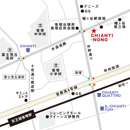 ランチにお勧め！笹塚のイタリアン、ノーノの地図